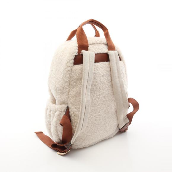 Chloe Leather White Bag Brown Boa Backpack - Picture 1 of 7